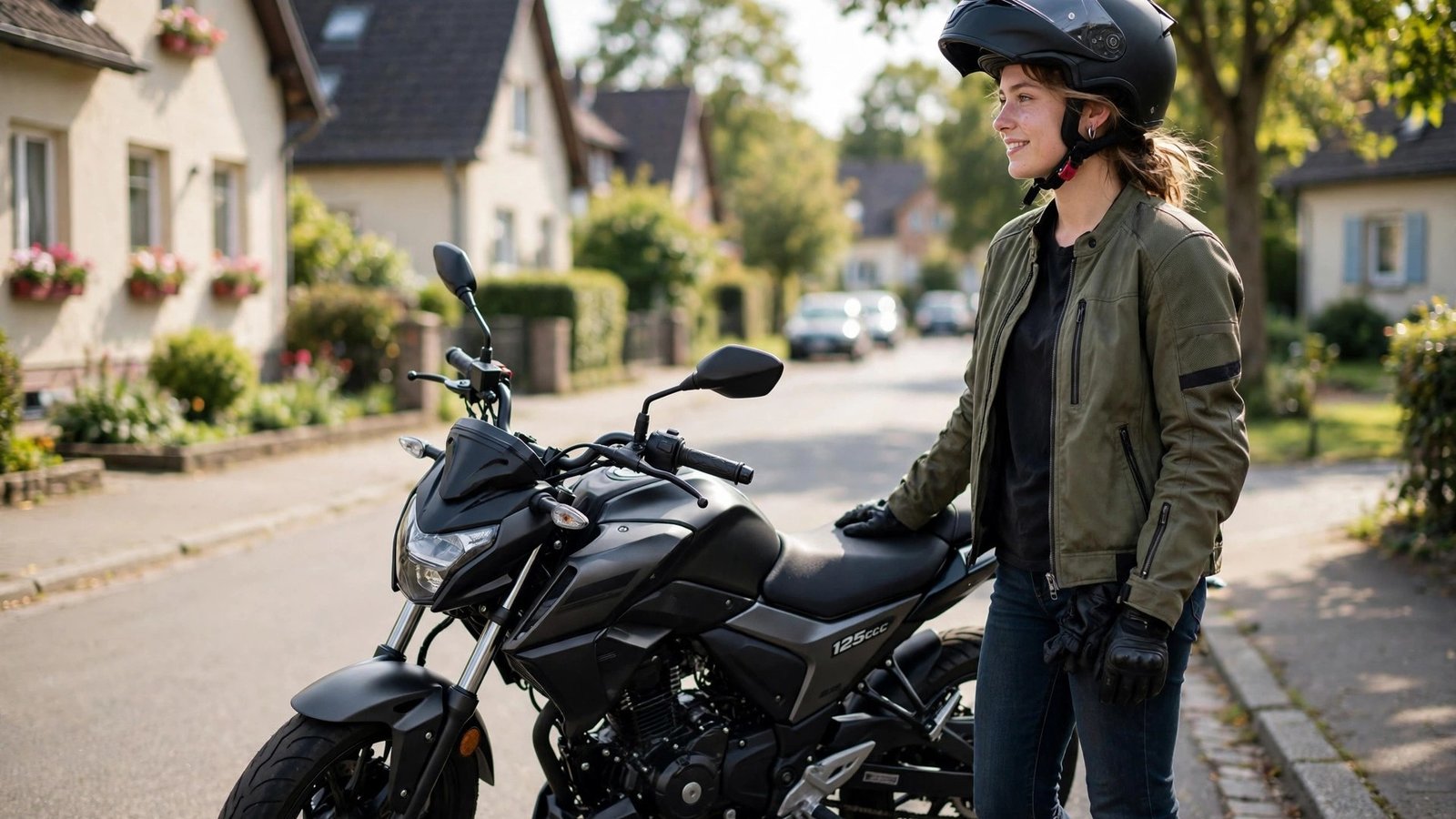 125er Versicherung Kosten für Fahranfänger 2026: junger Fahrer mit 125er Motorrad