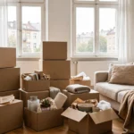 Hausratversicherung kündigen Umzug Musterbrief: Umzugskartons in einer Wohnung 2026