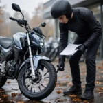 Motorrad kaufen Anfänger Checkliste 2026: Fahranfänger prüft 125er Motorrad beim Händler