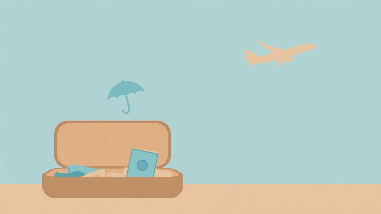 Reiseversicherung kündigen Musterbrief - Koffer und Reiseschutz Illustration