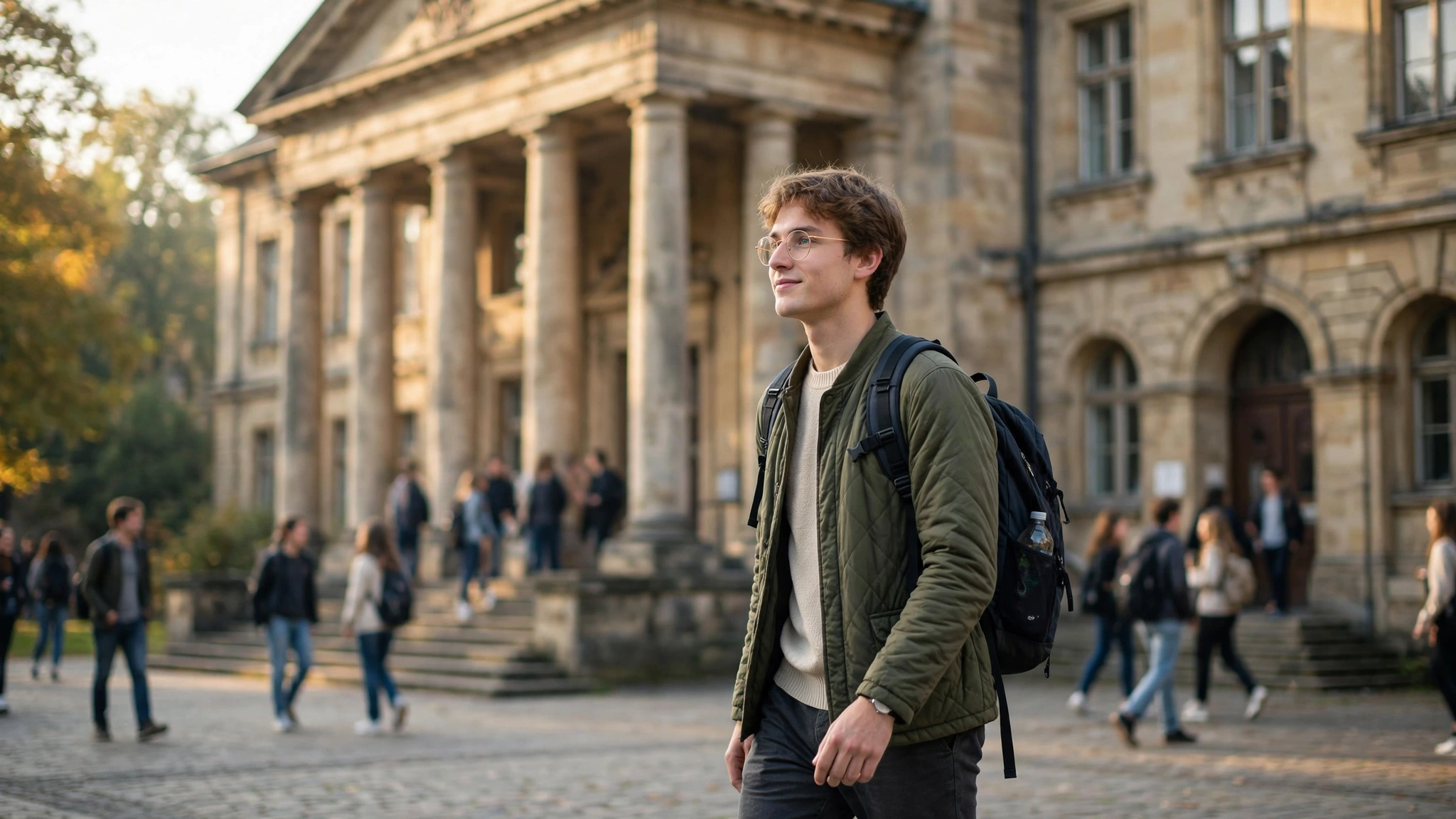 Versicherung für Studierende: Student vor einer Universität – Kosten und Pflicht 2026 im Überblick